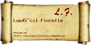 Lopóczi Fiorella névjegykártya